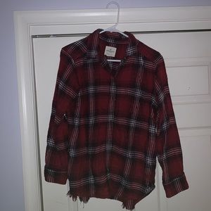 red distressed flannel
